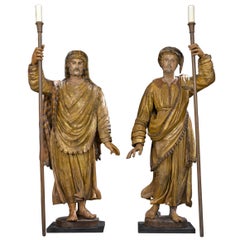 Vintage 17th Century Venetian Figural Torchères