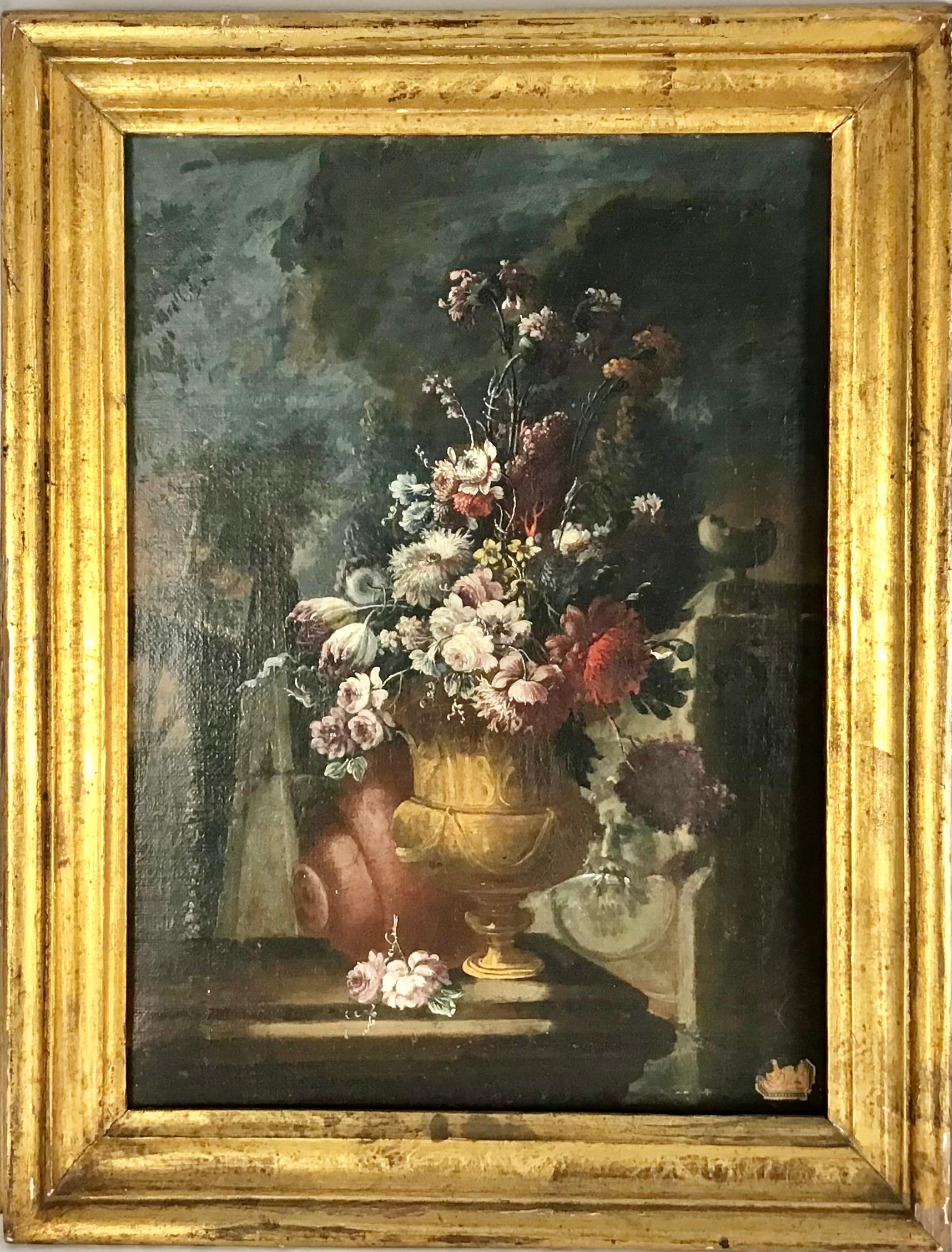 17th Century Venetian Old Master Floral Still Life Oil Painting Flowers  For Sale 6