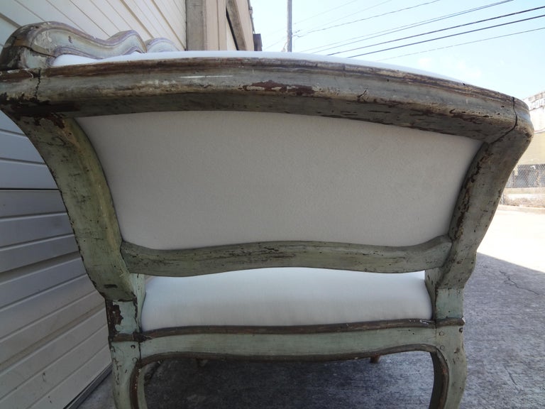 17th Century Venetian Painted and Parcel Gilt Gondola Sofa In Good Condition For Sale In Houston, TX