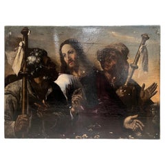 17th Century Venetian Painting of Jesus and Emanus Pilgrims
