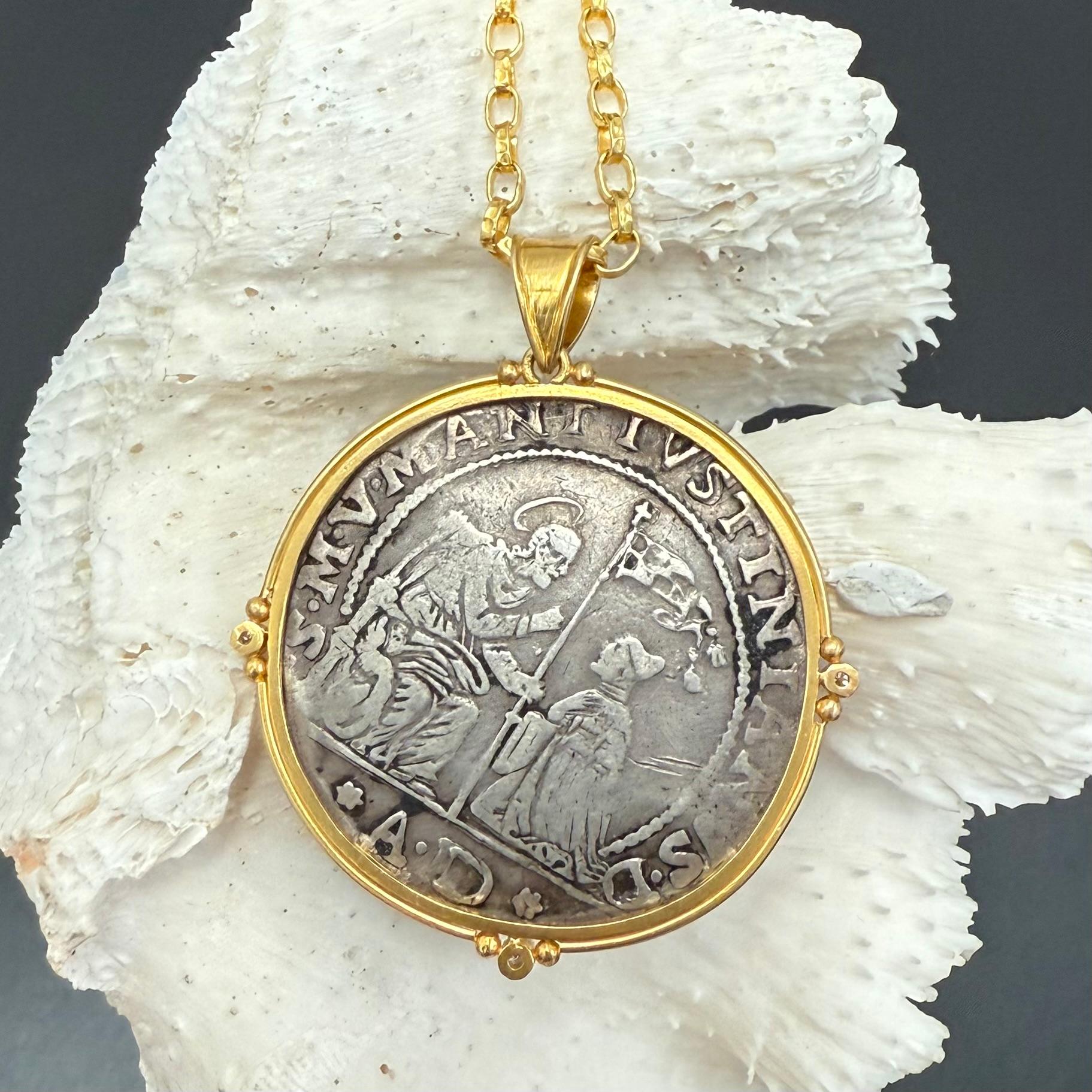 Colgante de oro de 18 quilates con diamantes del León de San Marcos de Venecia del siglo XVII en venta 4