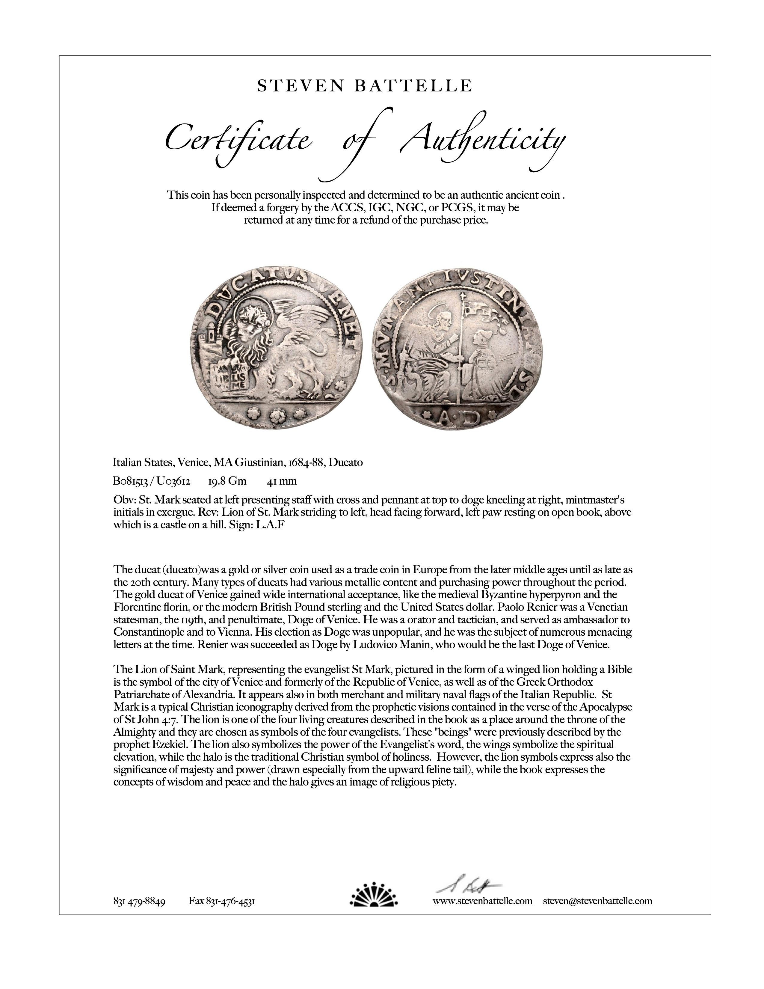 Colgante de oro de 18 quilates con diamantes del León de San Marcos de Venecia del siglo XVII en venta 9