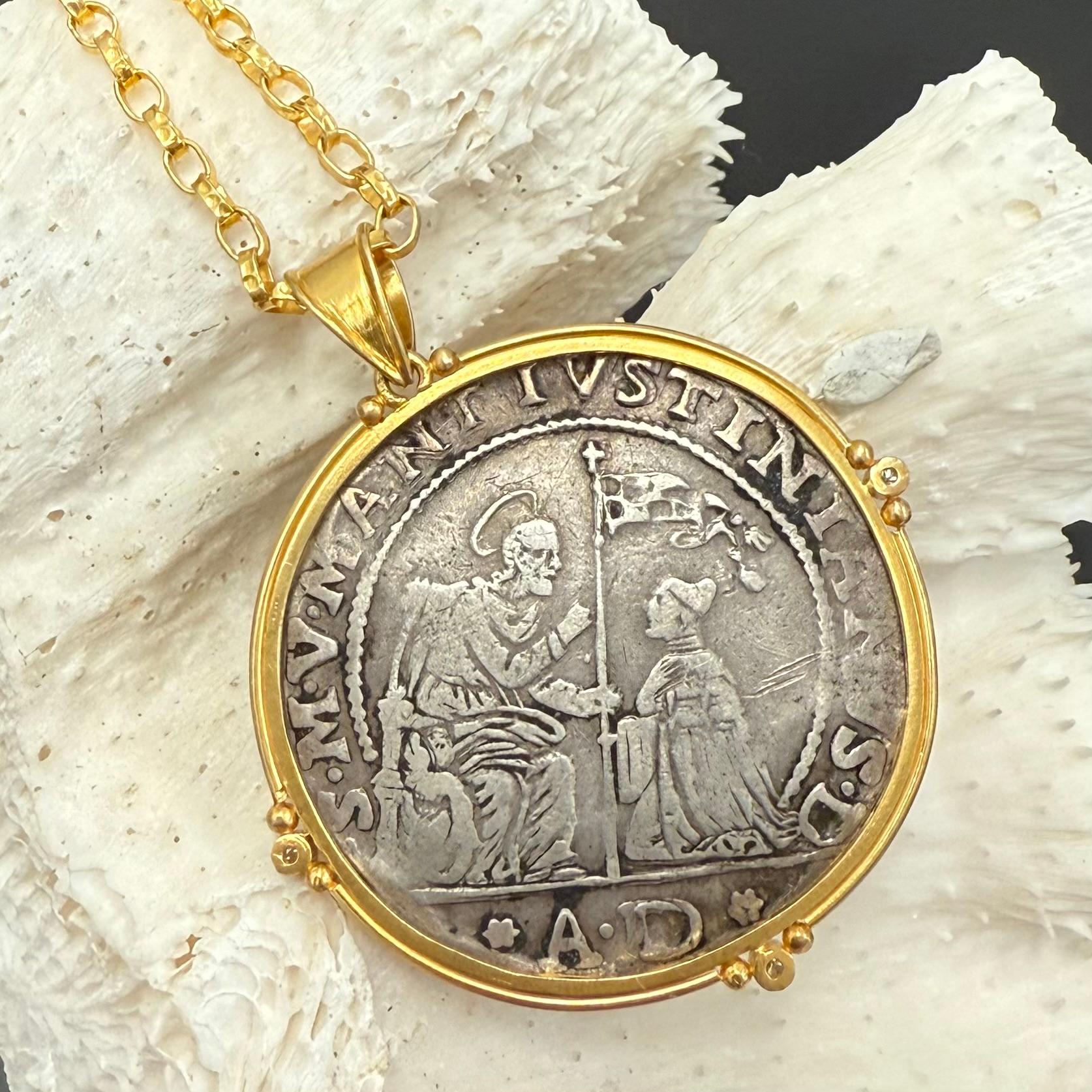 Colgante de oro de 18 quilates con diamantes del León de San Marcos de Venecia del siglo XVII en Nuevo estado para la venta en Soquel, CA