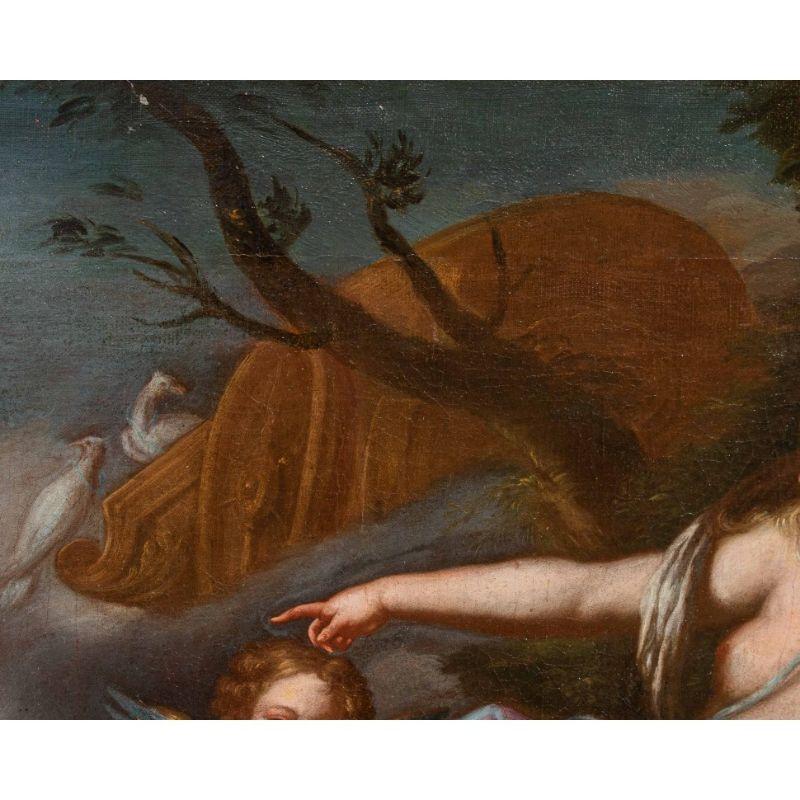 17th Century Venus and Cupid with Bacchic Procession Painting Oil on Canvas 3