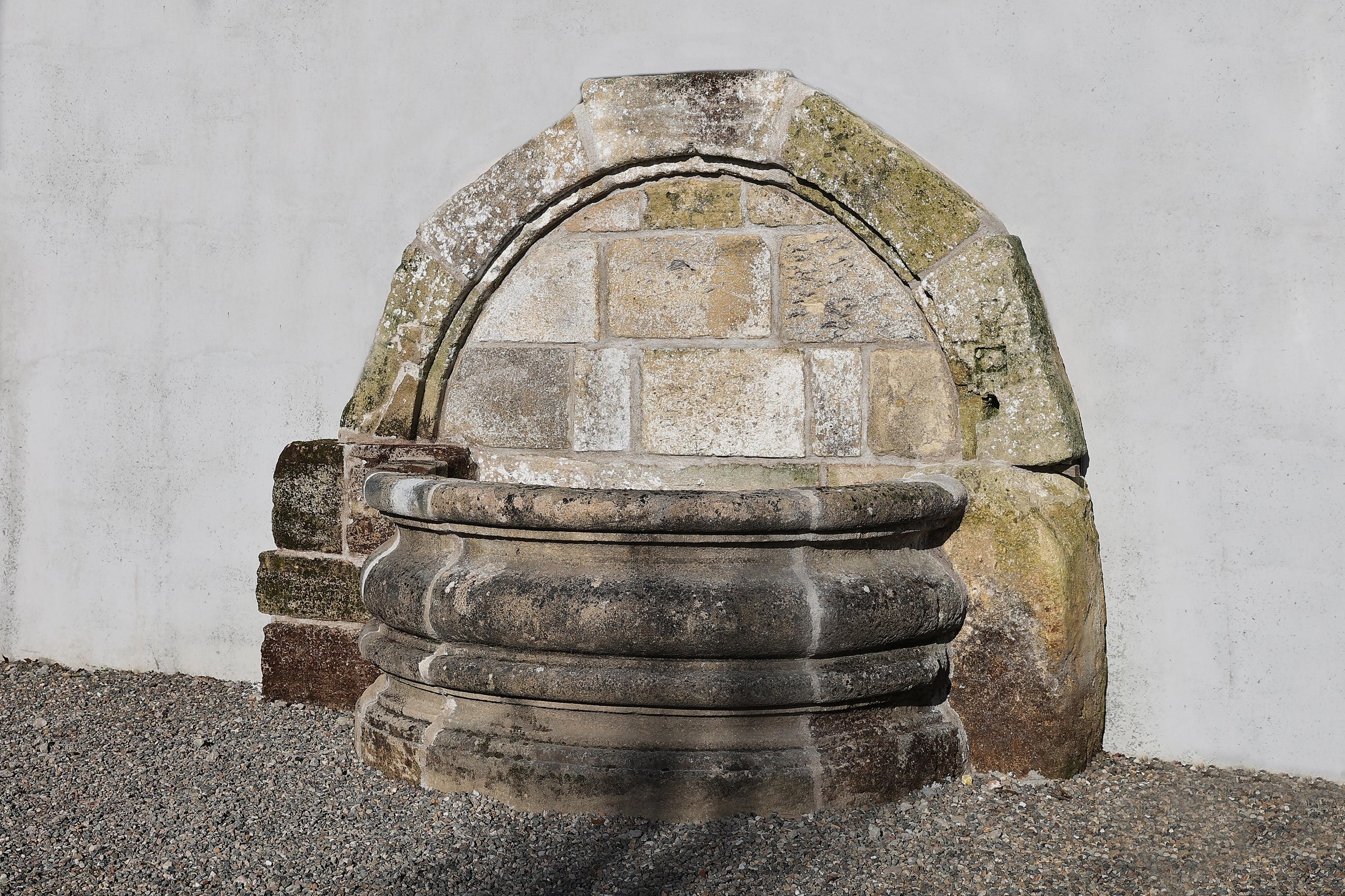 Other 17th Century Wall Fountain of French Limestone For Sale