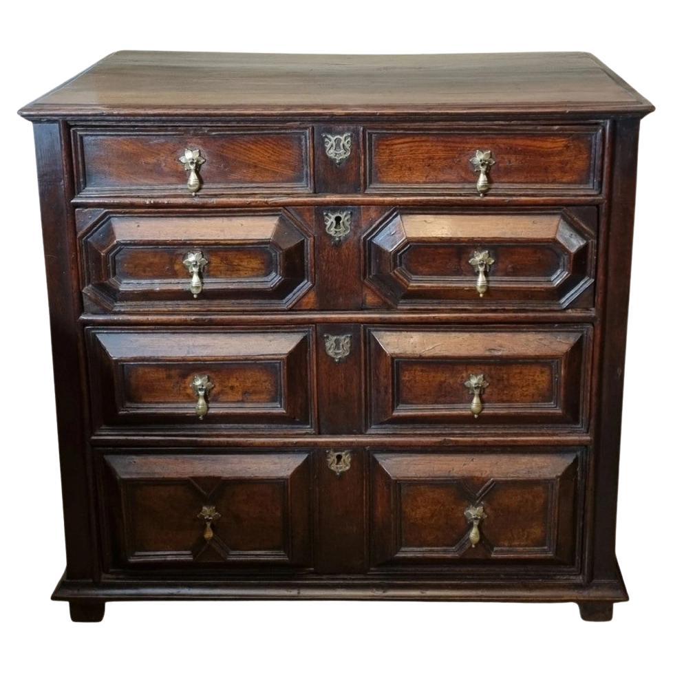 17th Century Walnut and Elm Chest of Drawers , Circa 1680