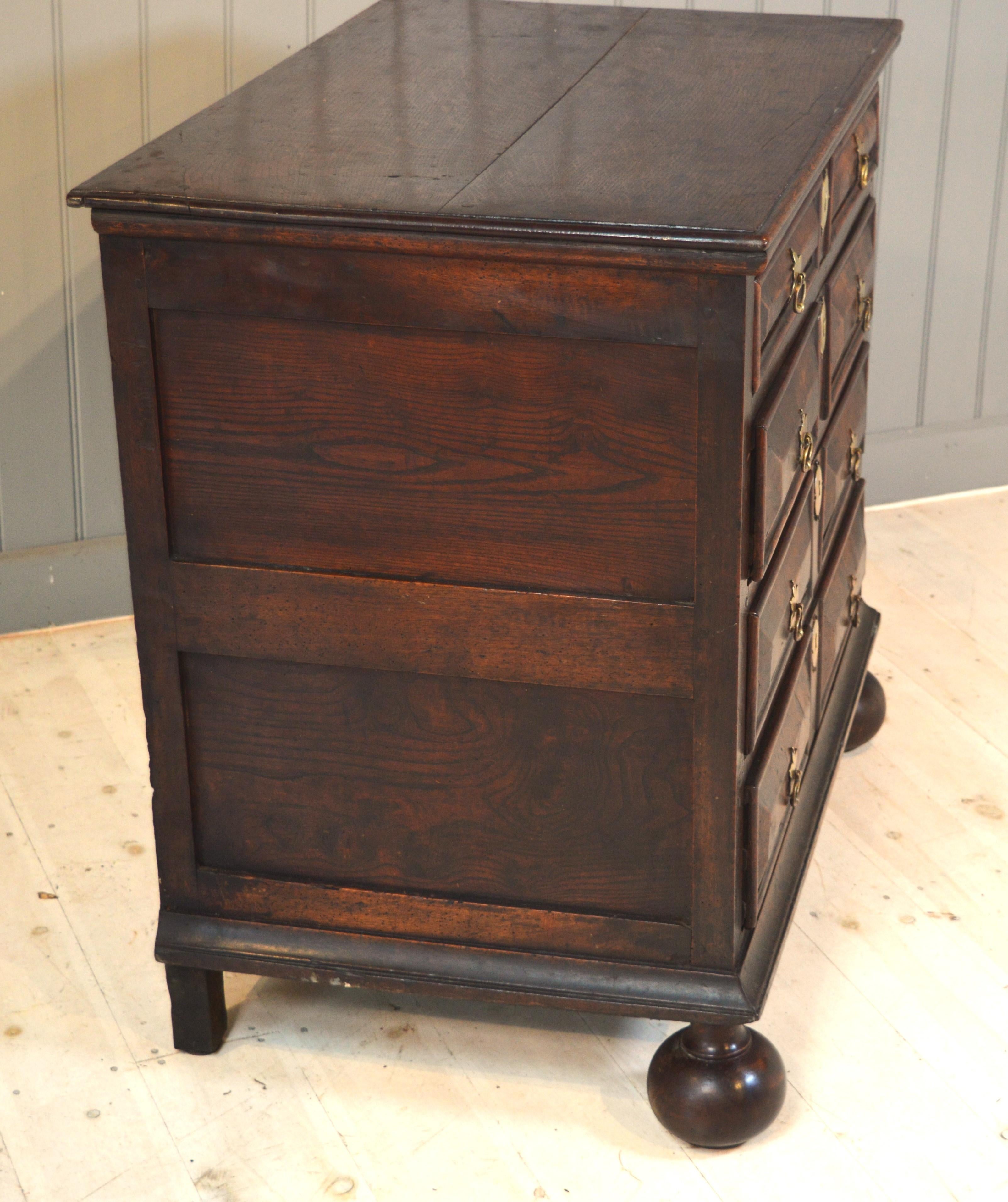 Walnut 17th century walnut chest of drawers For Sale