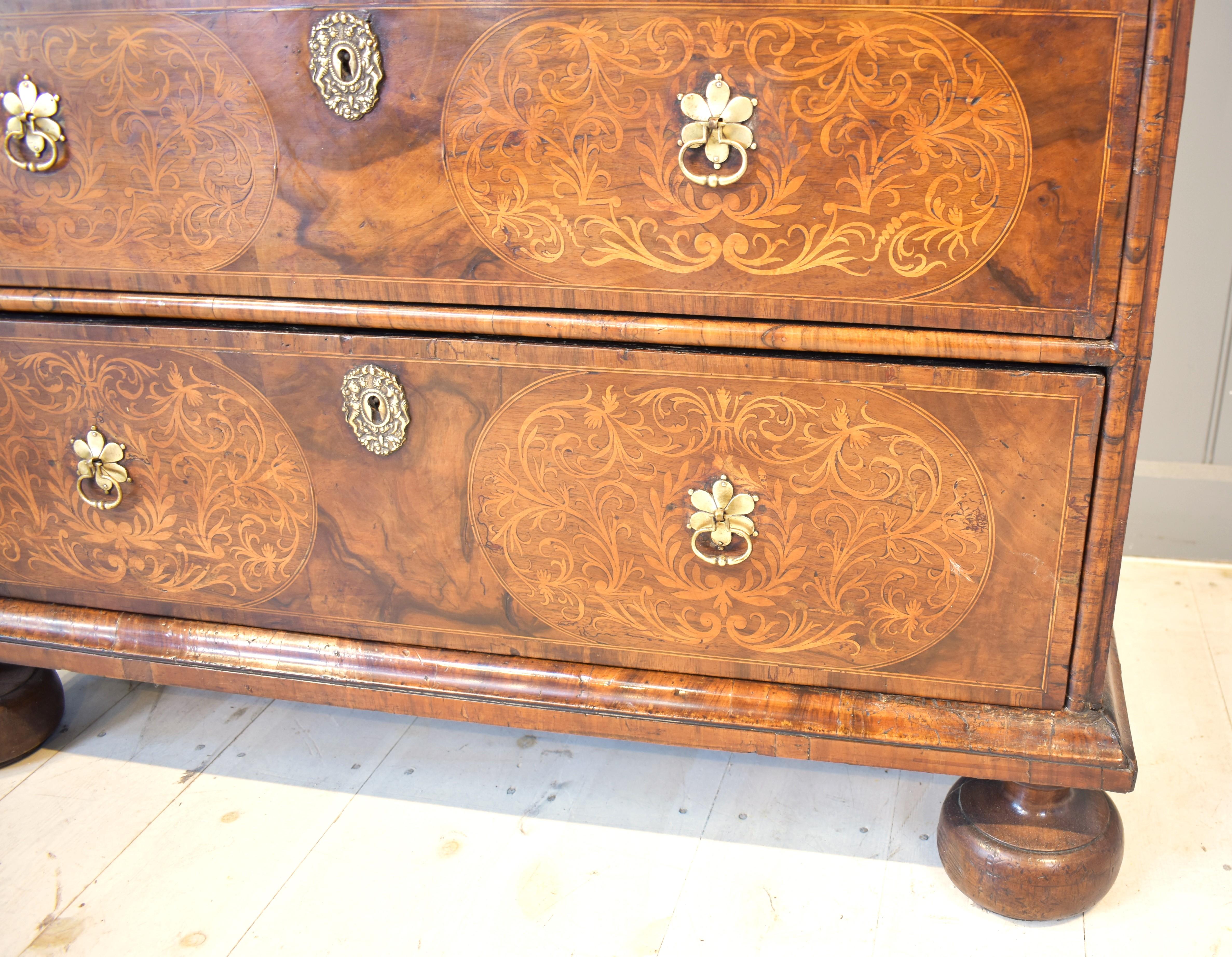 Walnut 17th century walnut chest of drawers