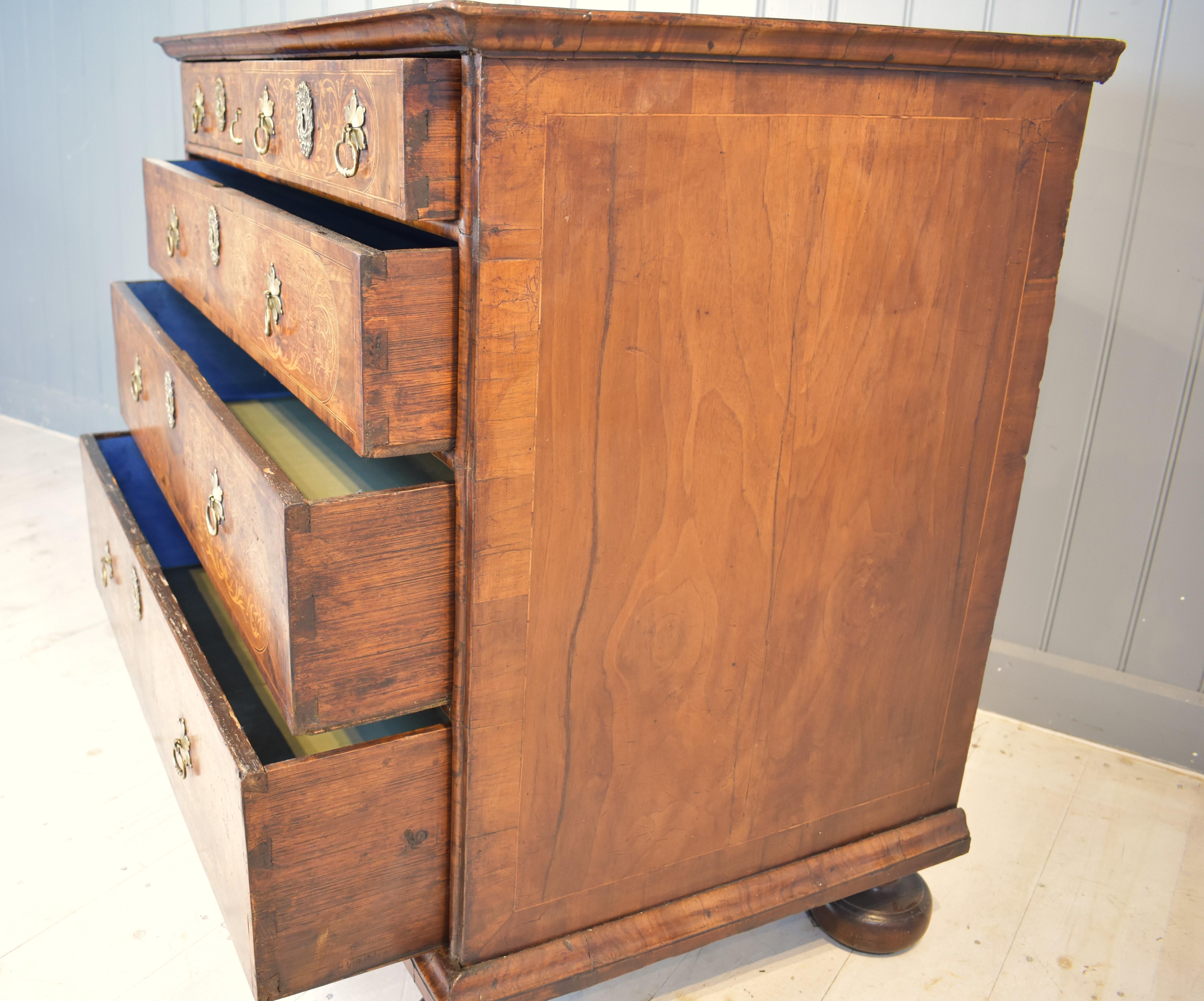 17th century walnut chest of drawers 1