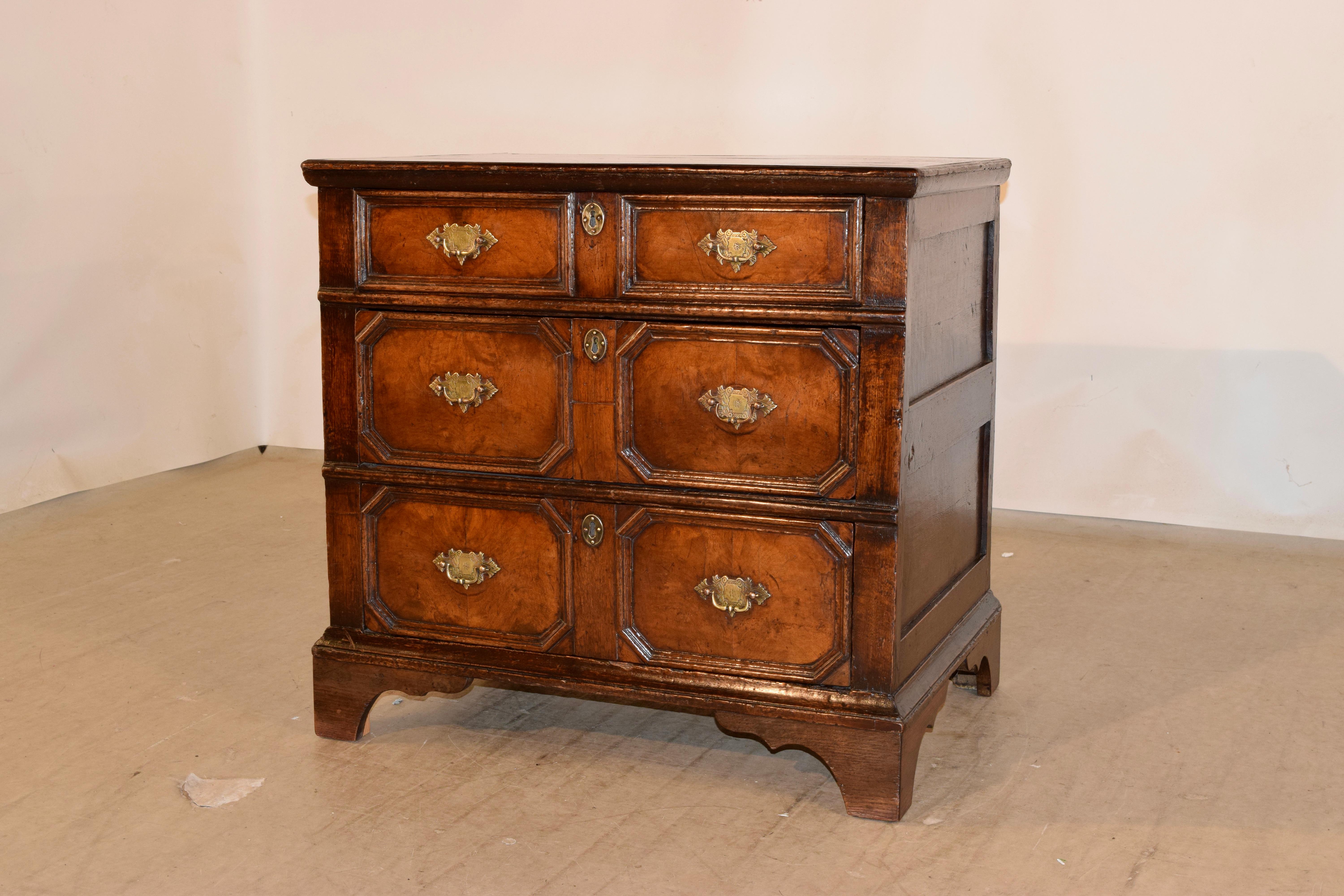 17th Century Walnut Paneled Chest of Drawers In Good Condition In High Point, NC