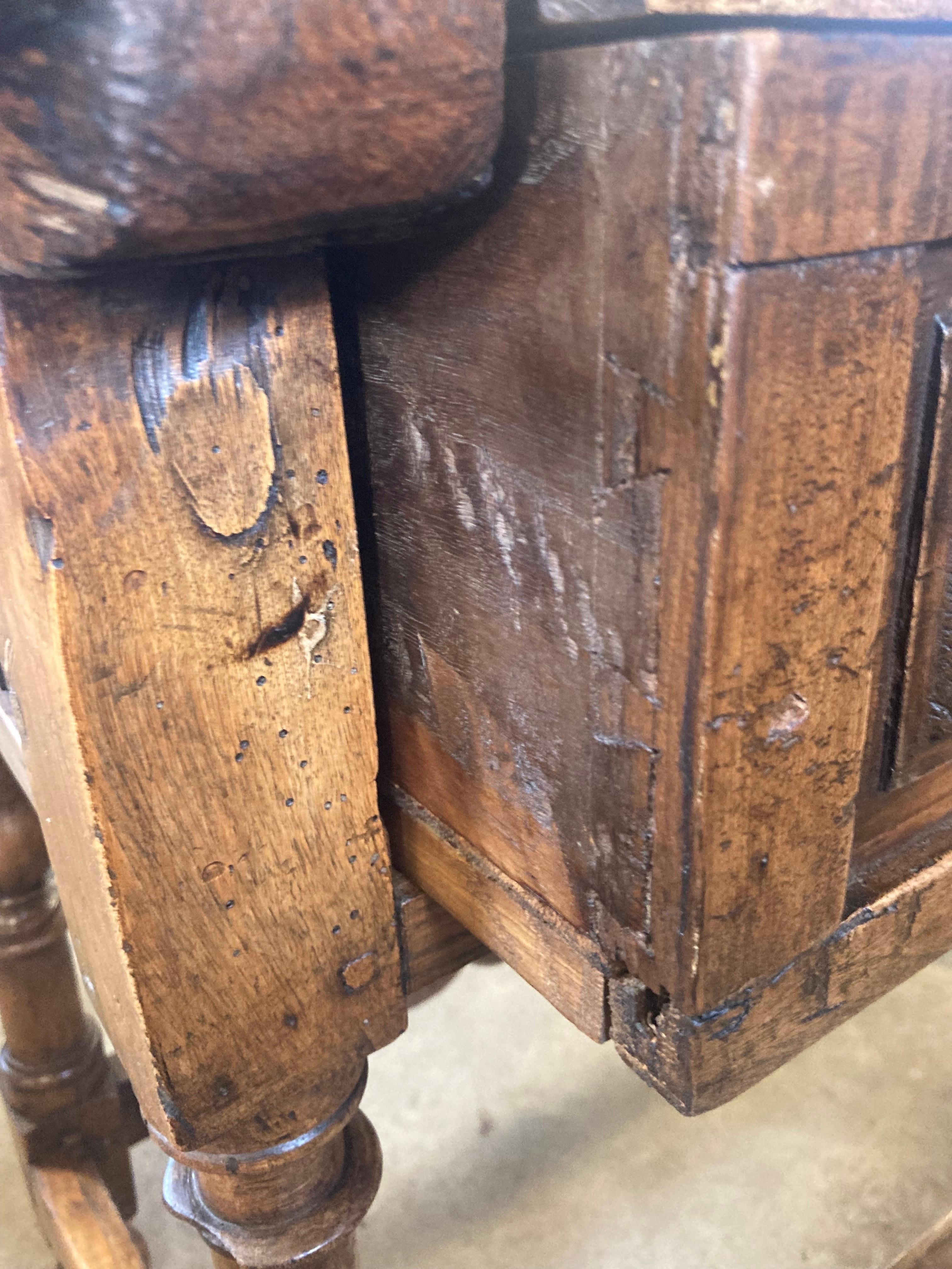 Spanish Colonial 17th Century Walnut Spanish Side Table / End Table