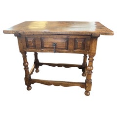 17th Century Walnut Spanish Side Table / End Table