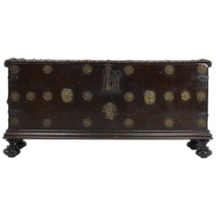 Antique 17th Century Walnut Spanish Trunk