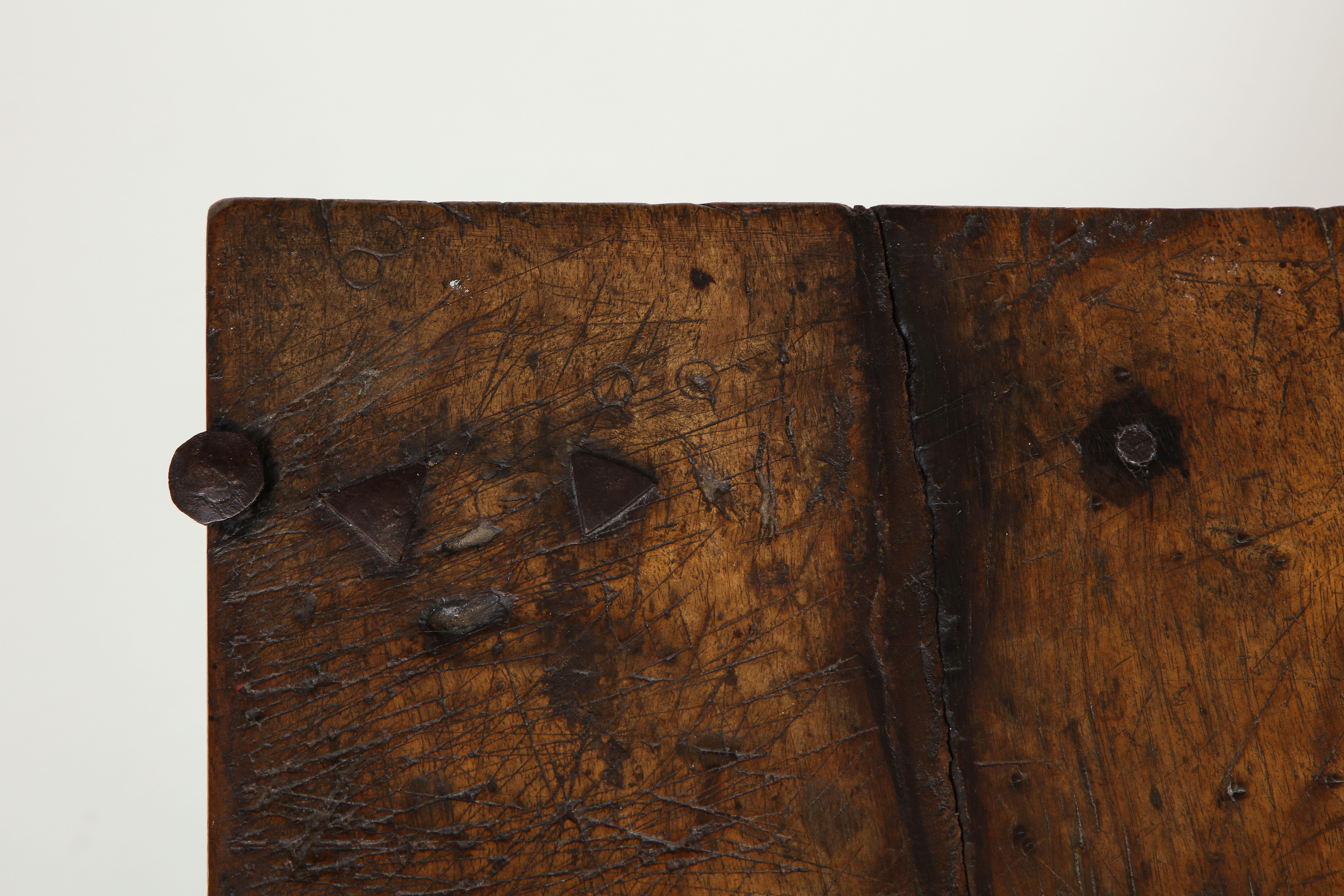 Iron 17th Century Walnut Trestle Table