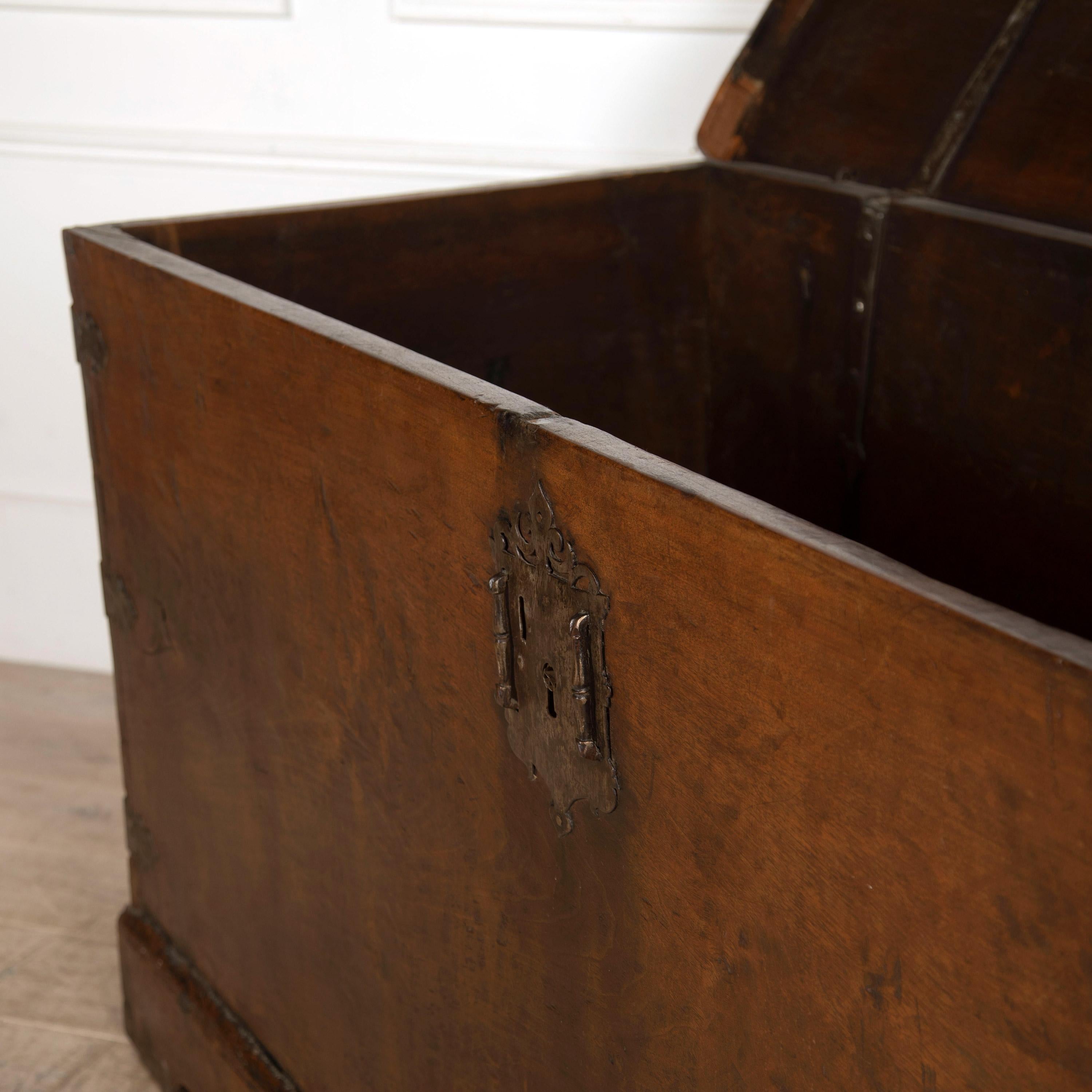 17th Century Walnut Trunk 3