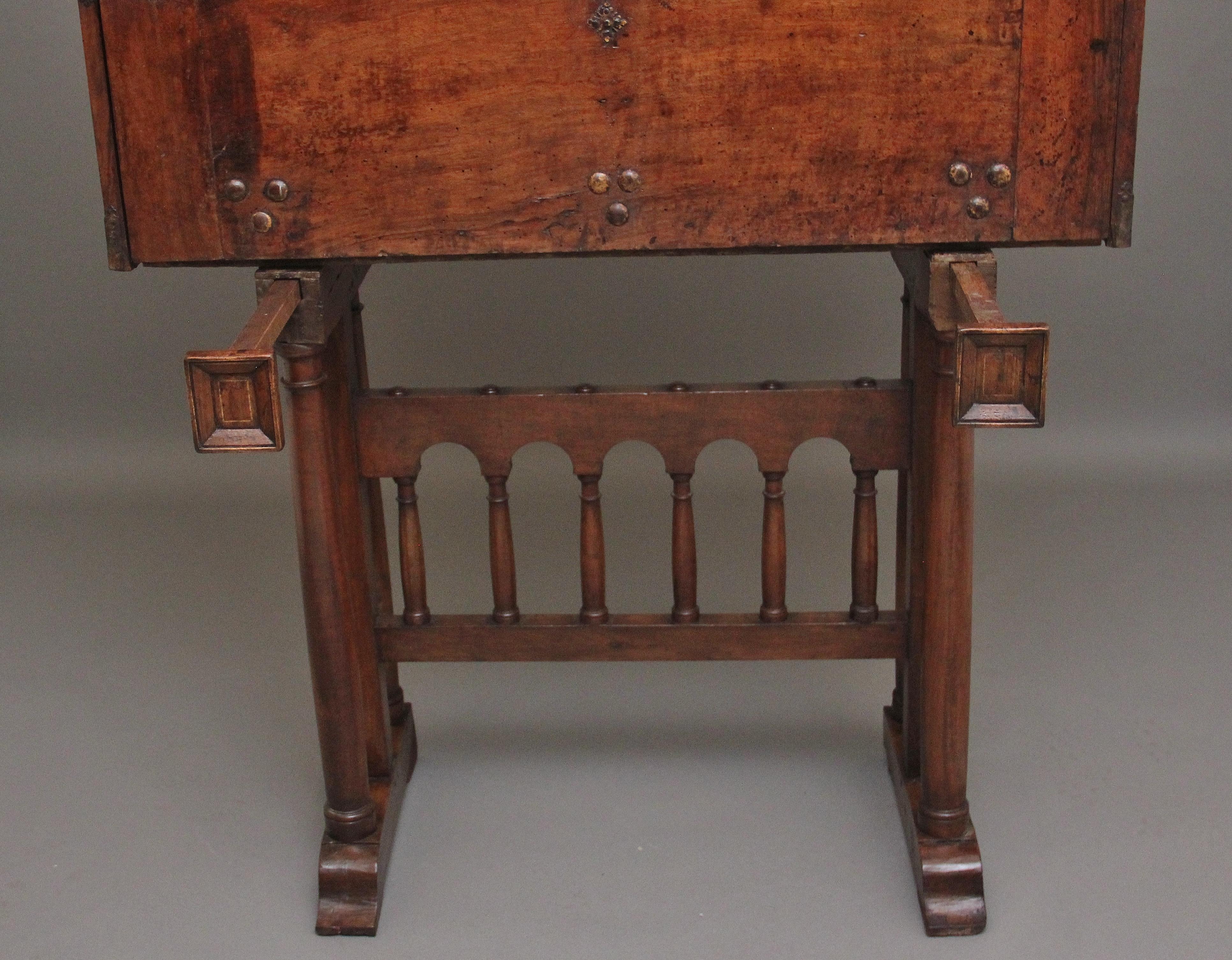 17th Century walnut Vargueno on stand For Sale 8