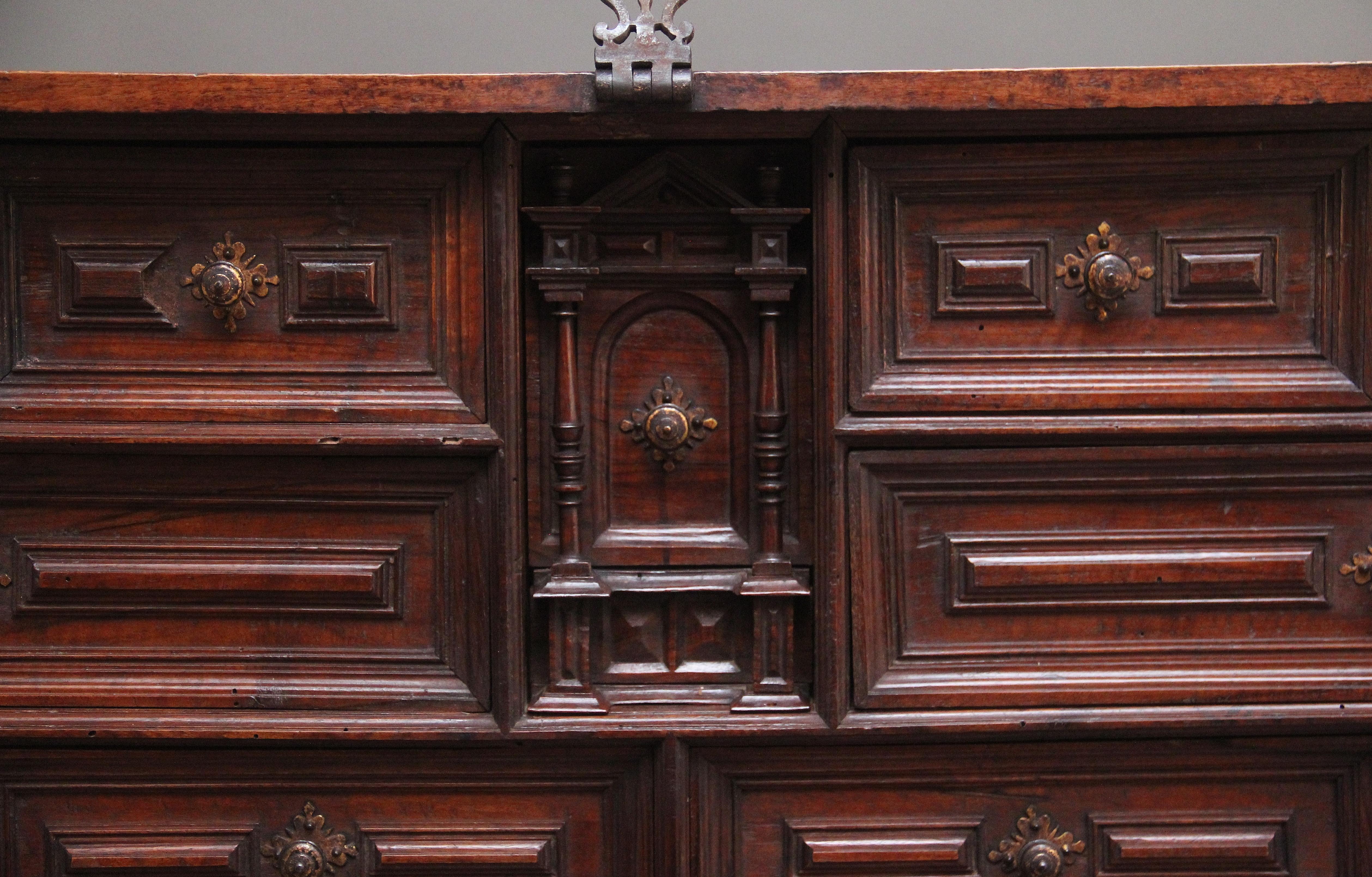 17th Century walnut Vargueno on stand For Sale 10