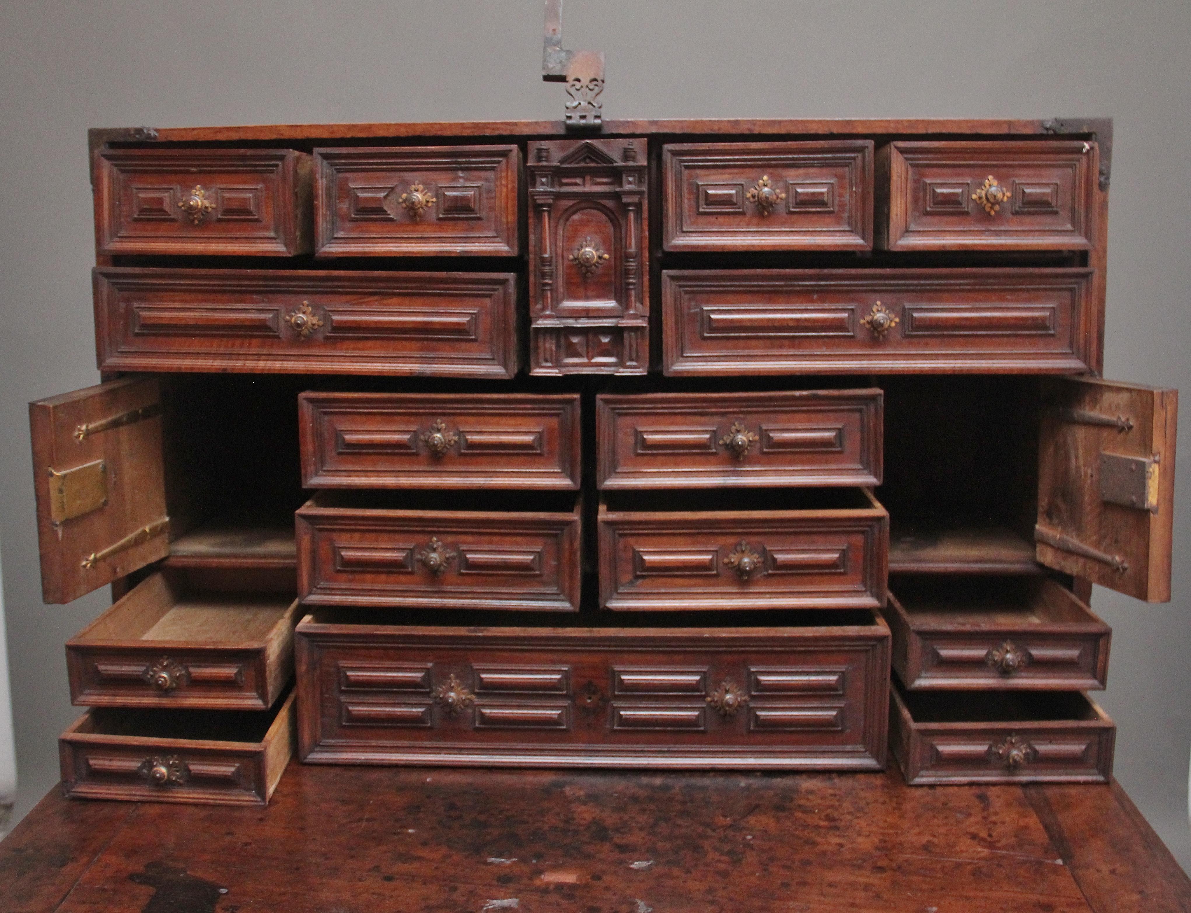 17th Century walnut Vargueno on stand For Sale 2