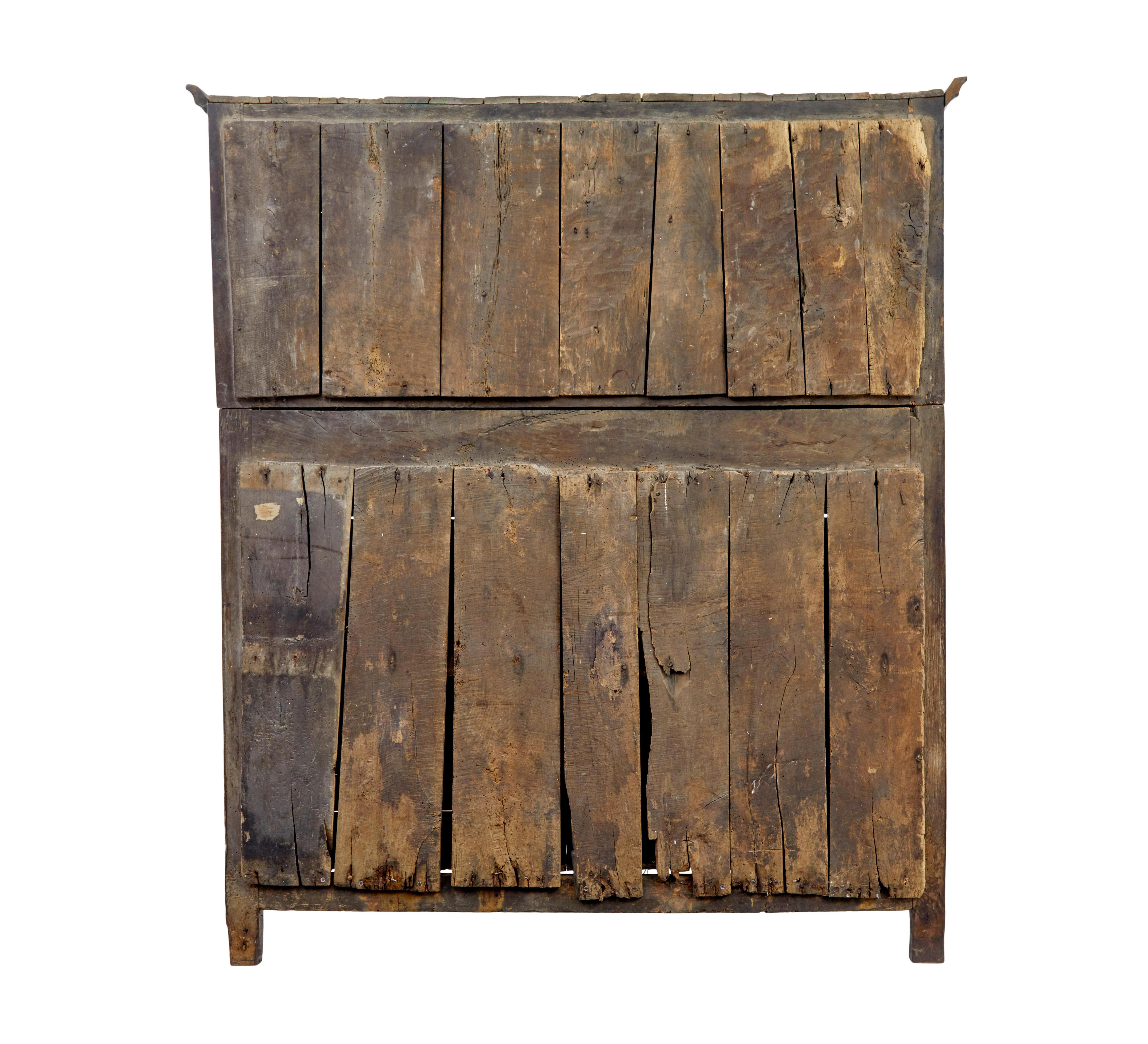 17th Century Welsh carved oak court cupboard For Sale 1