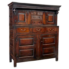 17th century Welsh carved oak court cupboard