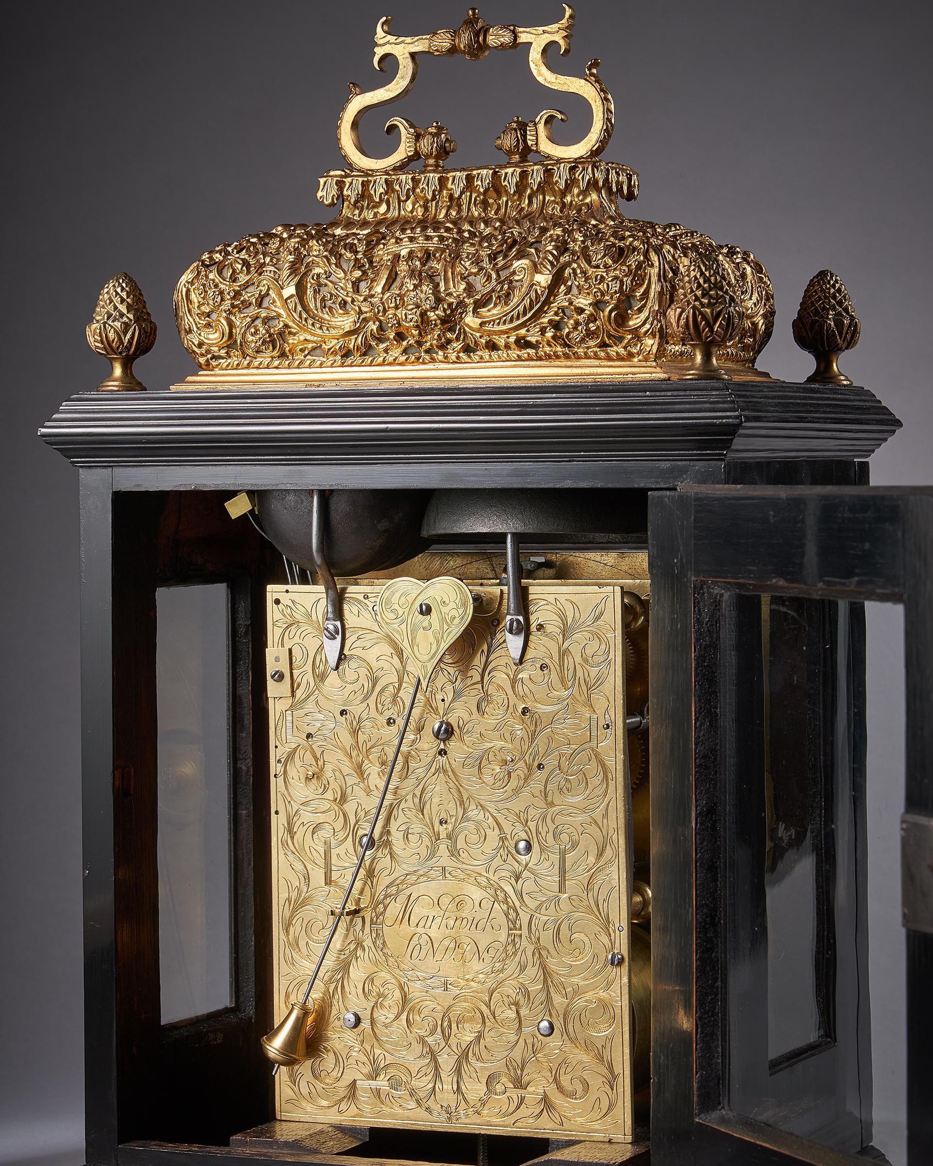 17th century William and Mary Ebony Eight-Day table clock by James Markwick 1