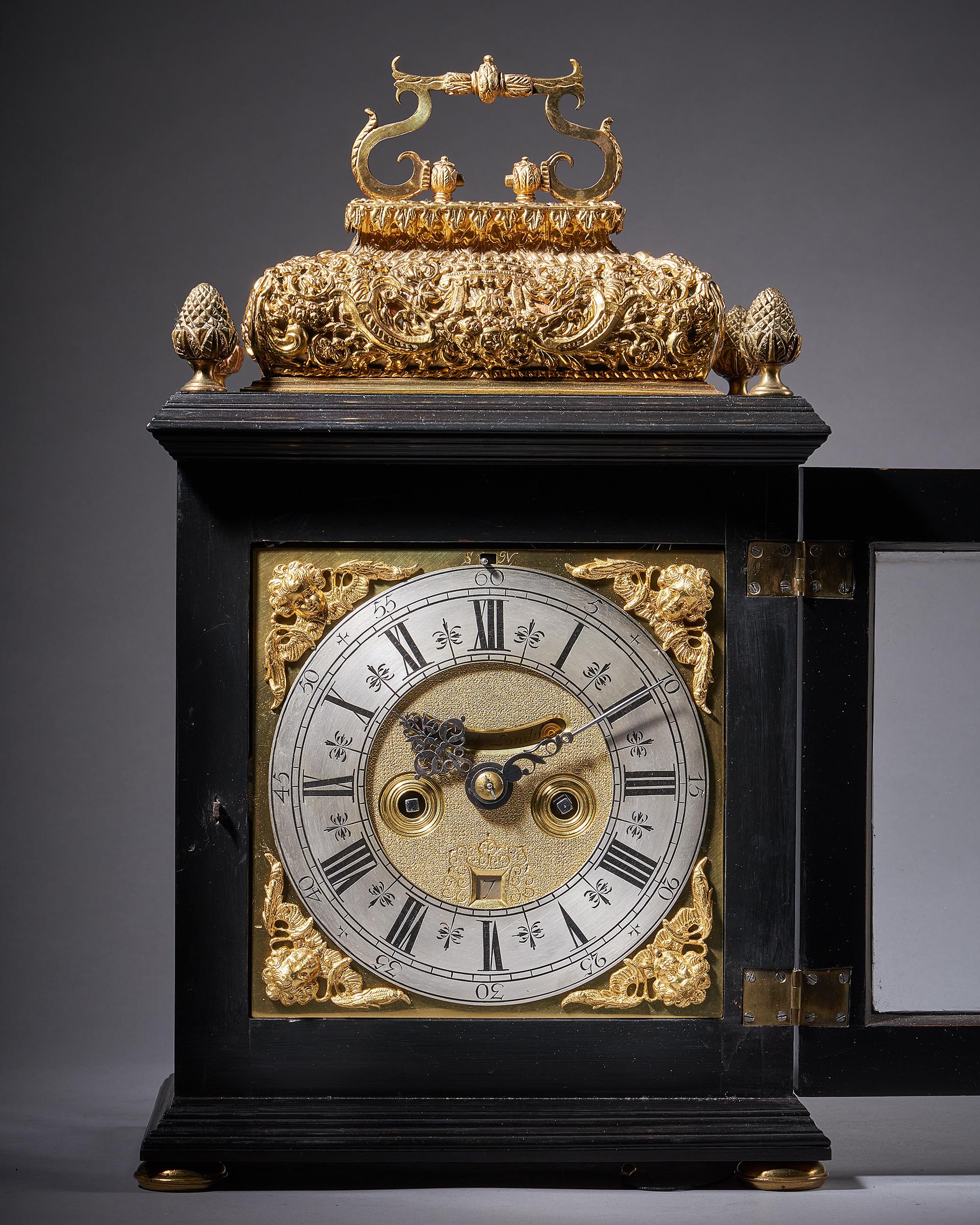 17th century William and Mary Ebony Eight-Day table clock by James Markwick 2