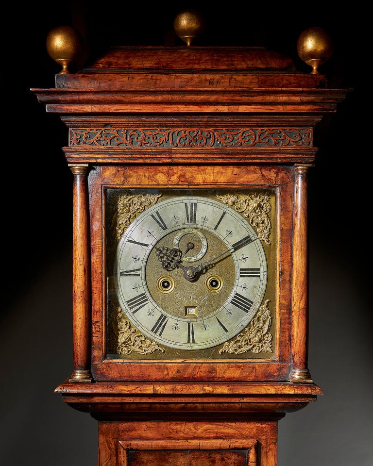 17th Century William and Mary Eight Day Burr Walnut Longcase Clock, John Martin at 1stDibs