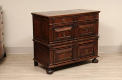 17th Century William and Mary Jacobean Block Front 2-Piece Chest