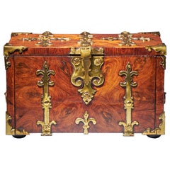 17th Century William and Mary Kingwood Coffre Fort Box Concealing Three Secrets