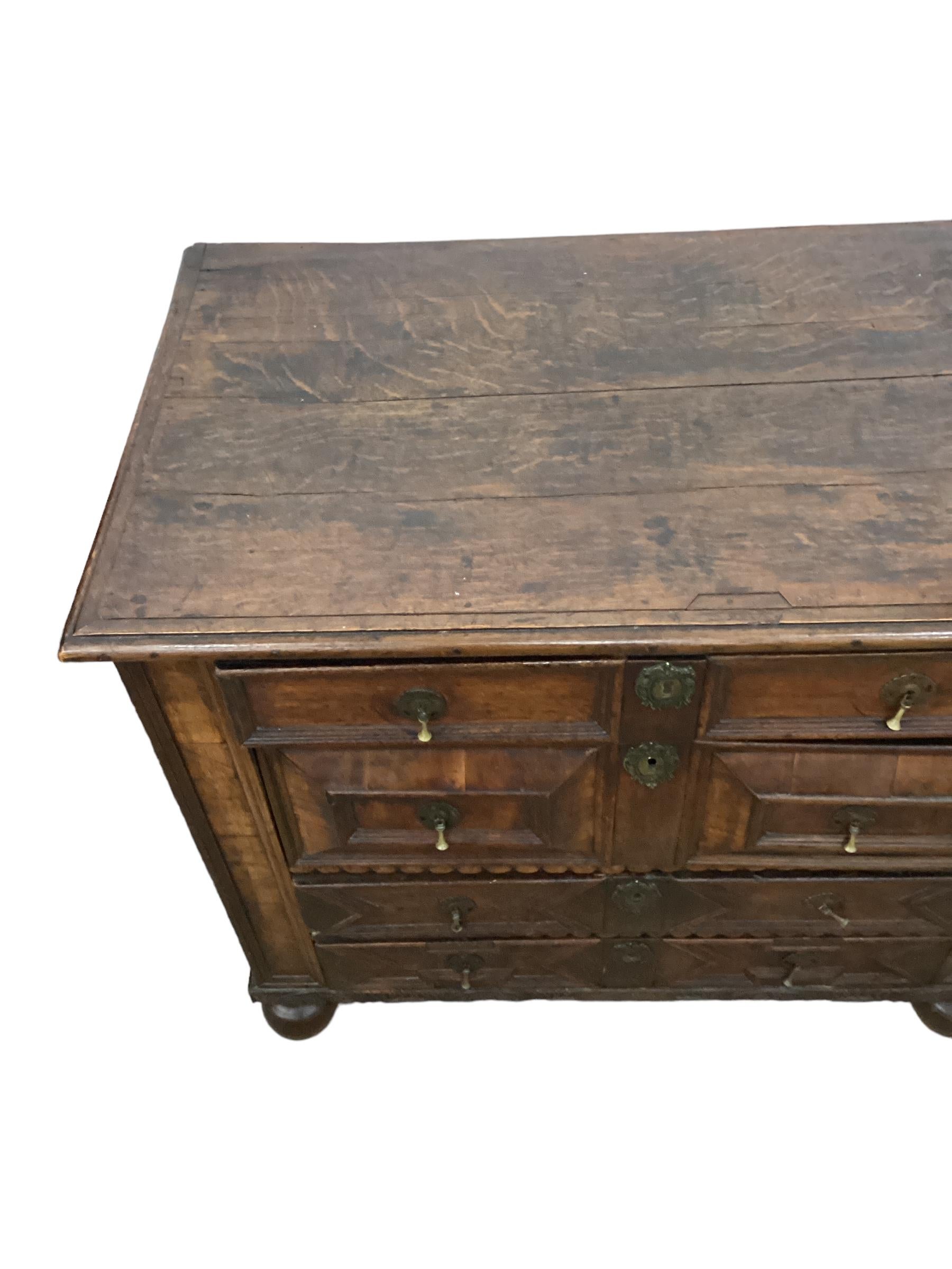 English 17th Century William and Mary Oak Chest  For Sale