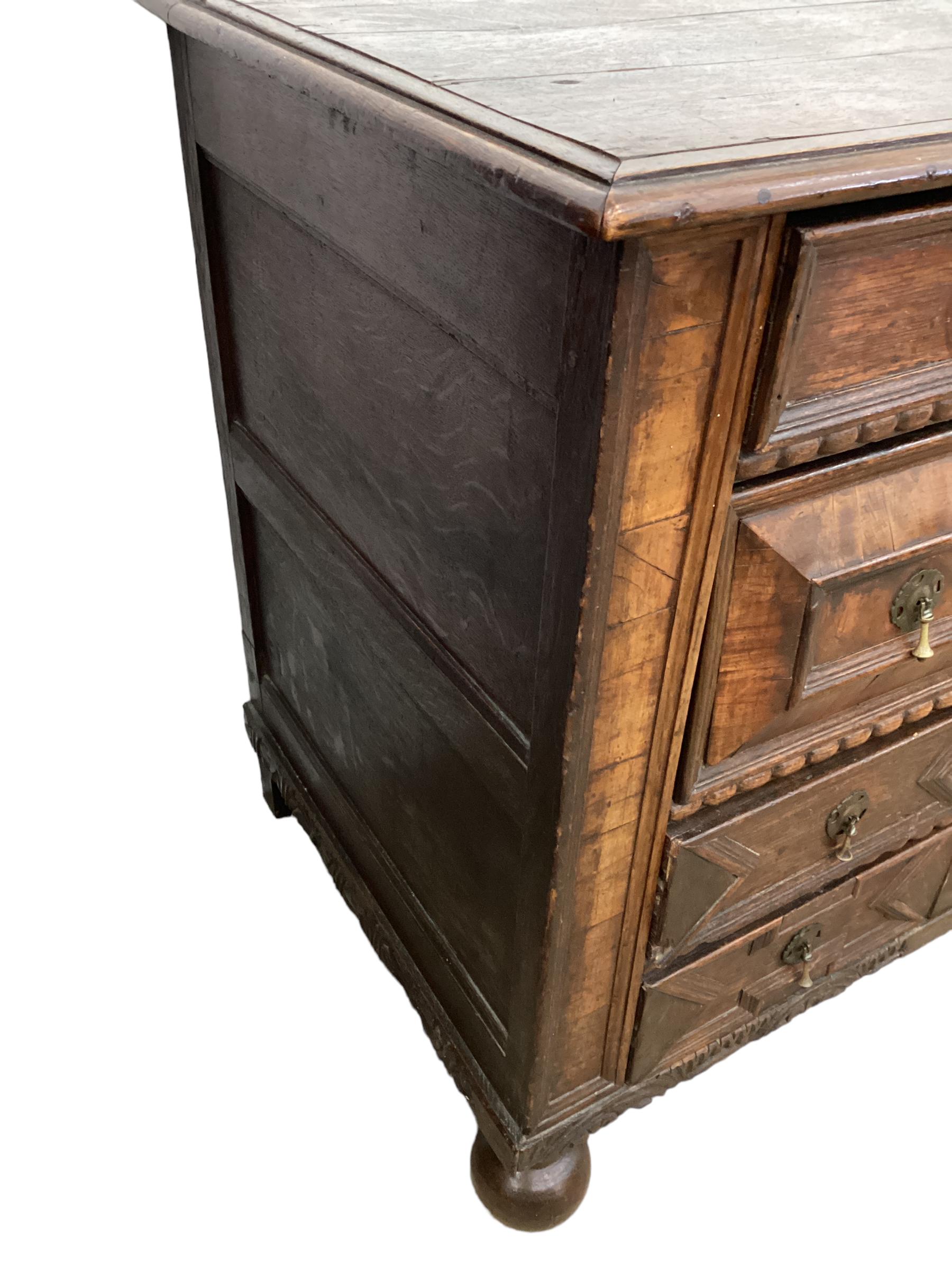 18th Century and Earlier 17th Century William and Mary Oak Chest  For Sale