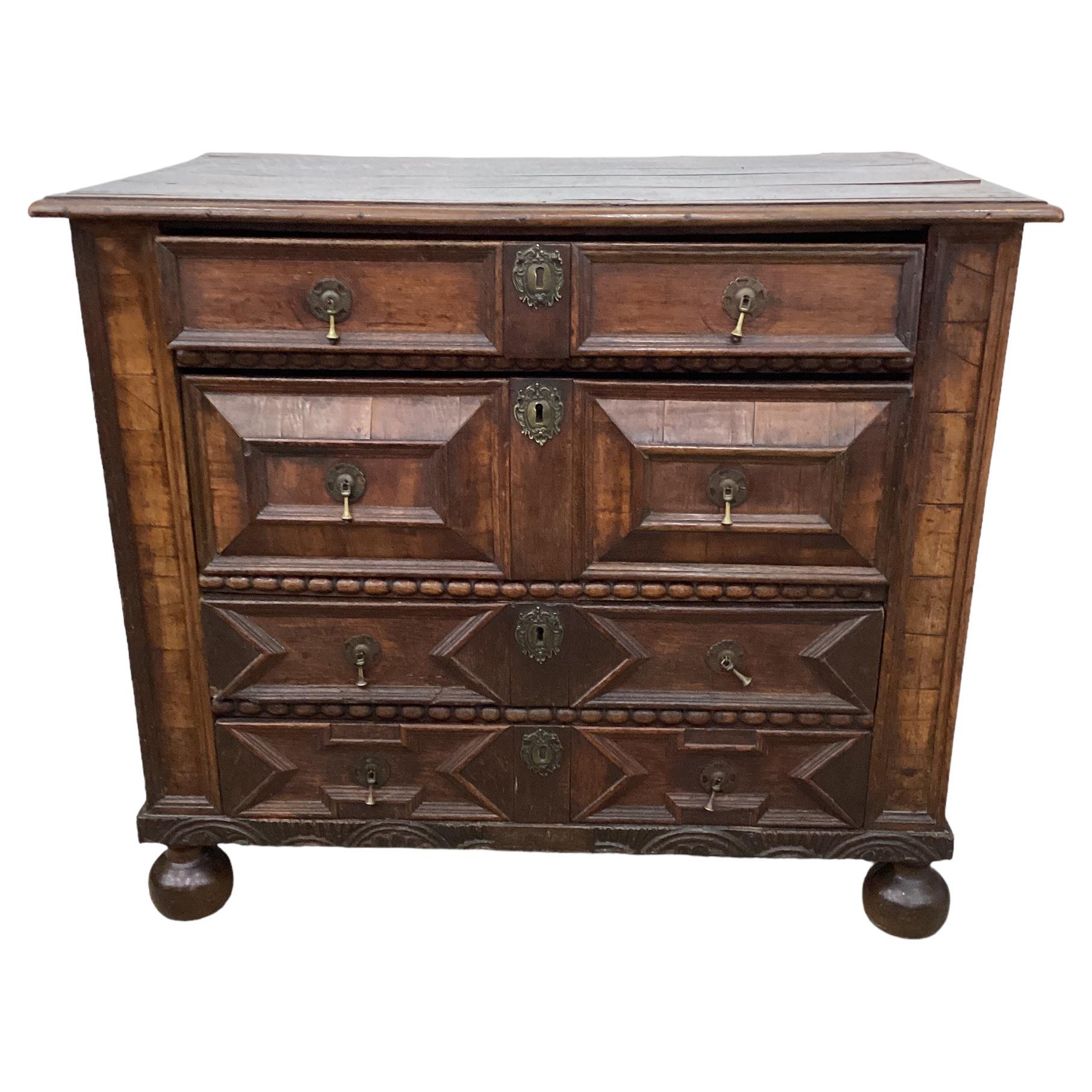 17th Century William and Mary Oak Chest  For Sale