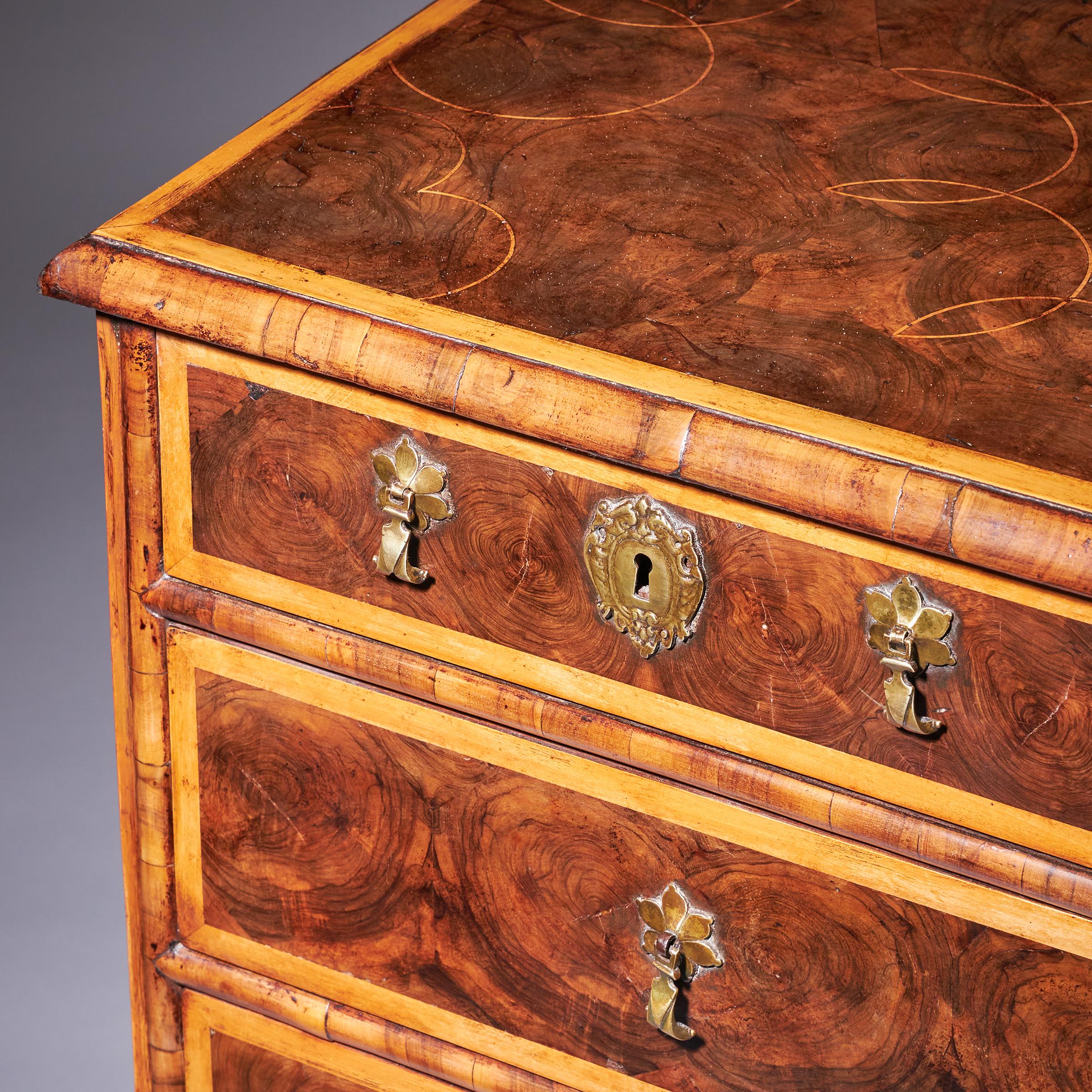 Commode à huîtres William and Mary Olive du 17ème siècle, vers 1690. Angleterre en vente 1