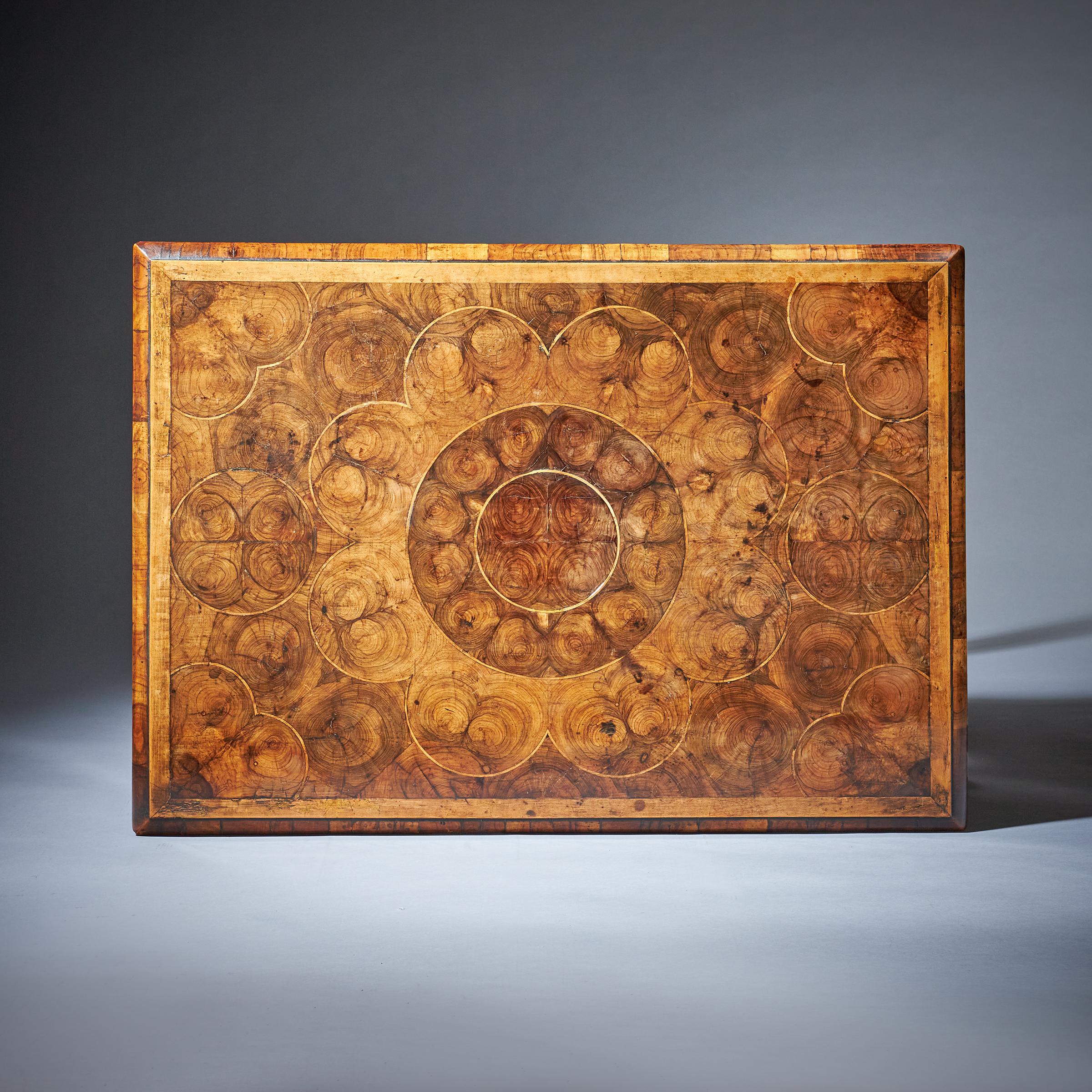 18th Century and Earlier 17th Century William and Mary Olive Oyster Table, Circa 1680-1700
