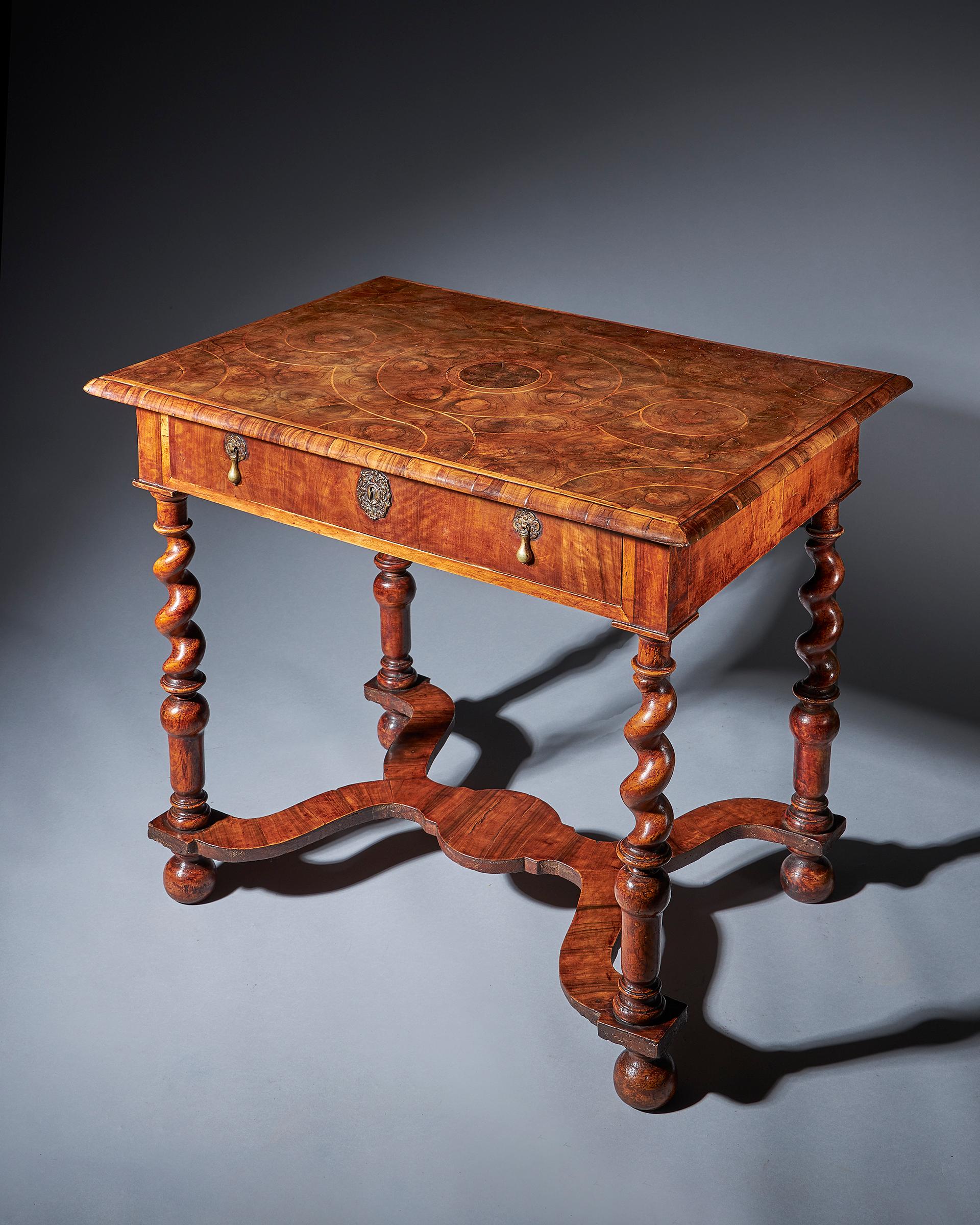 English 17th Century William and Mary  Olive Oyster Table