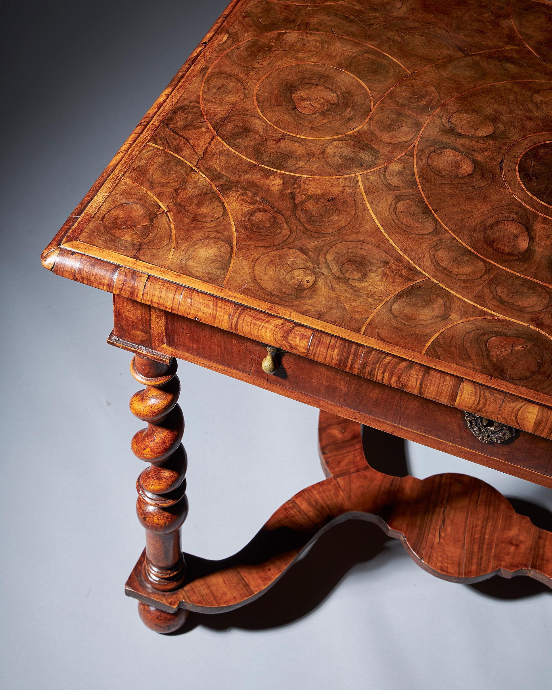 17th Century William and Mary  Olive Oyster Table 1