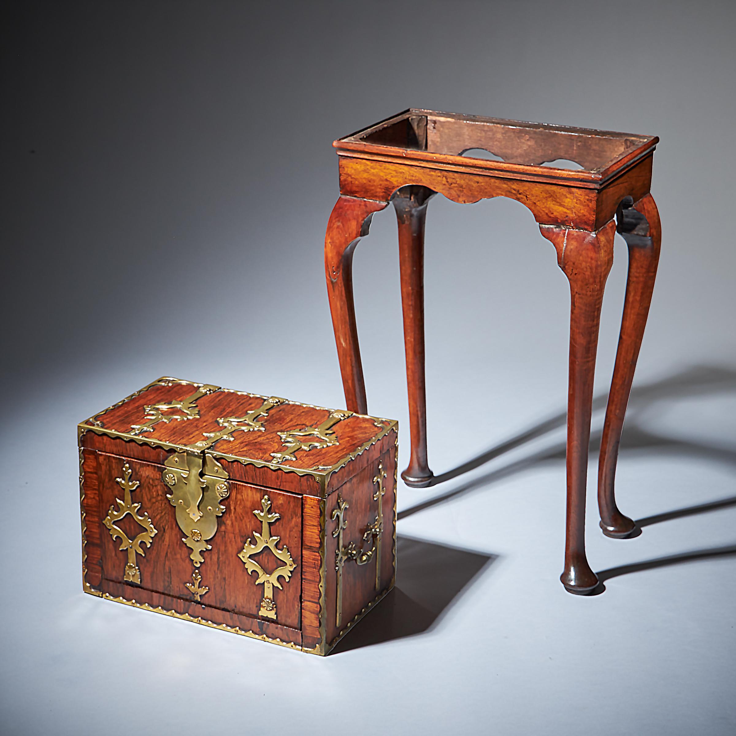 17th Century William and Mary Rosewood Coffre Fort on Stand, Secret Compartments For Sale 5