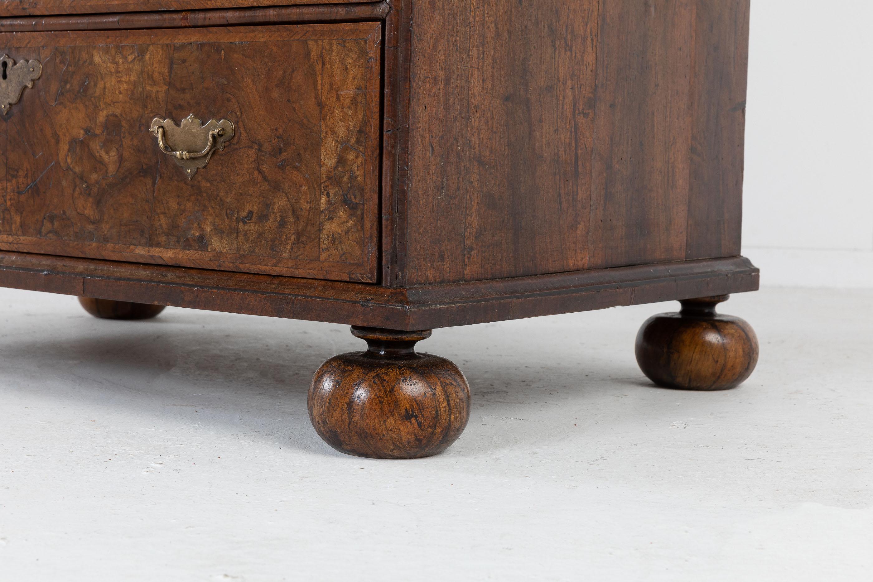 17th Century William and Mary Walnut Bureau Cabinet 8