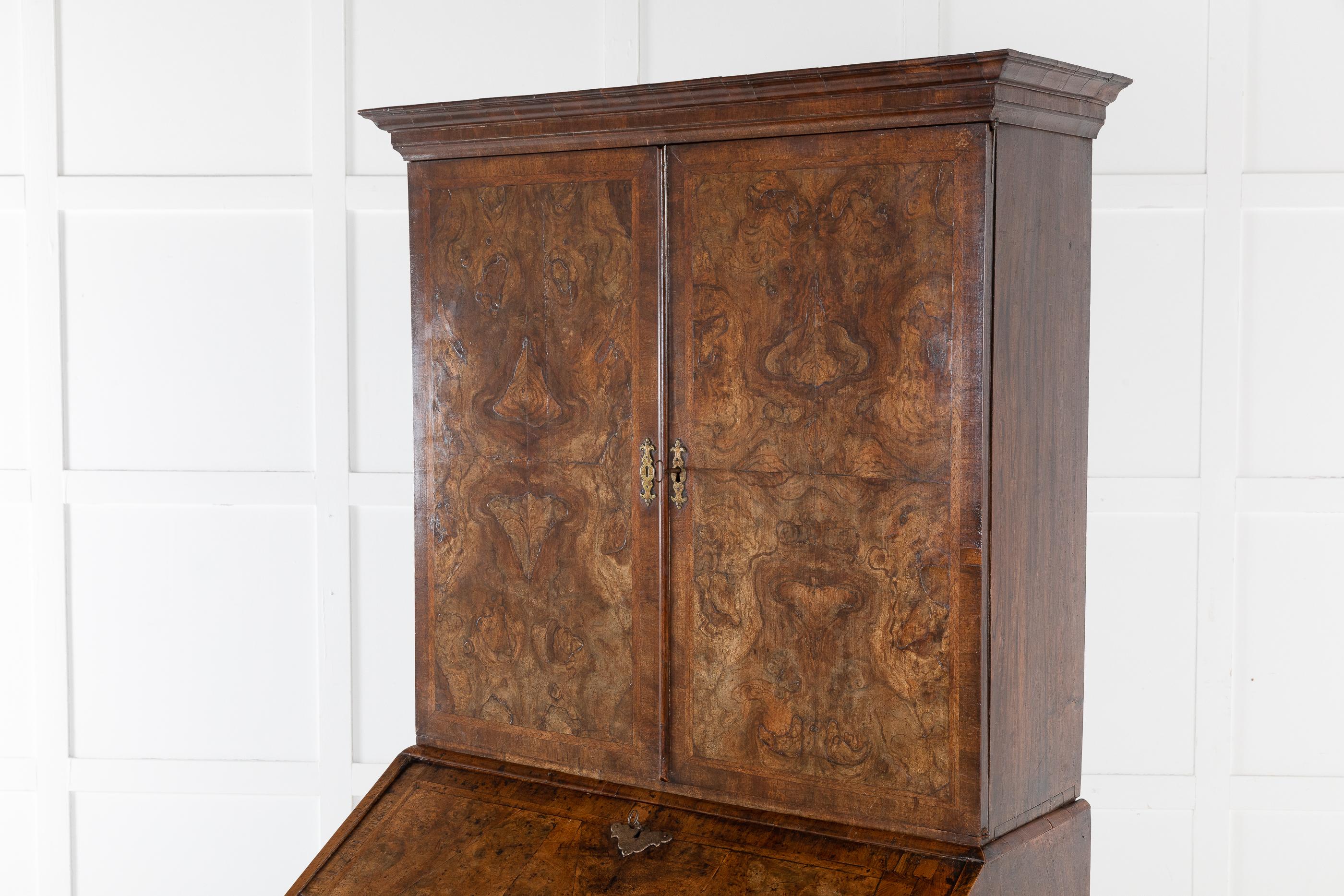 17th Century William and Mary Walnut Bureau Cabinet 9