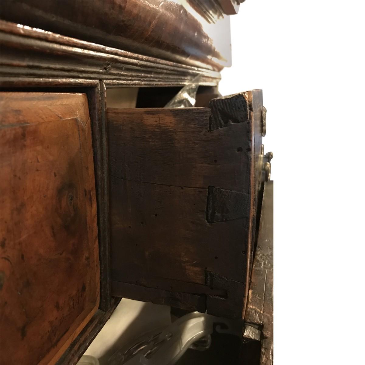 English 17th Century William & Mary Inlaid Walnut Chest on Stand