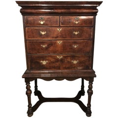 17th Century William & Mary Inlaid Walnut Chest on Stand