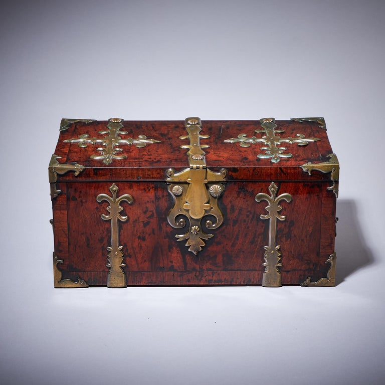 William and Mary 17th Century William & Mary Walnut Strongbox or Coffre Fort, Circa 1680-1700