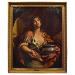 17th Century Woman Holding Pewter Tureen