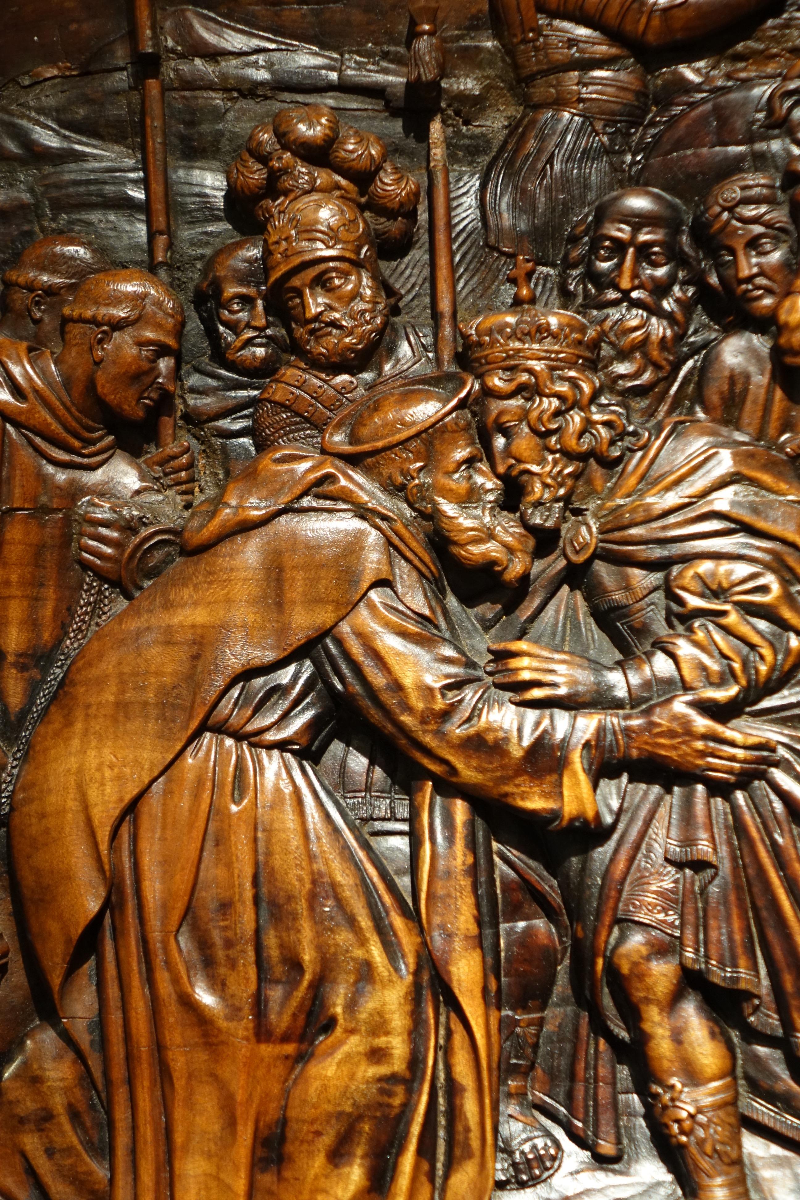 18th Century and Earlier 17th Century Wood Panel Sculpture Carved in Low Relief, Italy or France