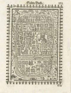 17th Century Woodcut Map of Jerusalem from Abraham Saur’s Städte-Buch, 1658