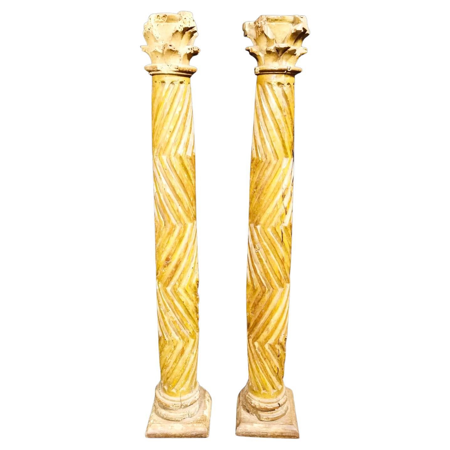 Columnes en bois du XVIIe siècle
