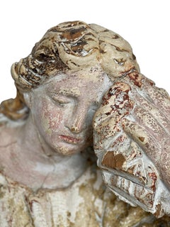 statue française polychrome de Marie-Madeleine en bois du XVIIe siècle