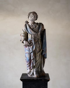 17th Century Wooden Sculpture of St Peter
