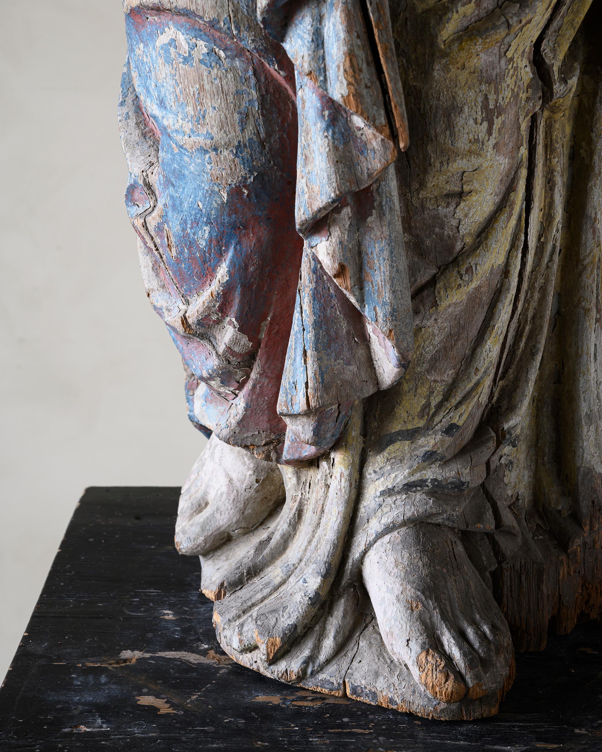 18th Century and Earlier 17th Century Wooden Sculpture of St Peter