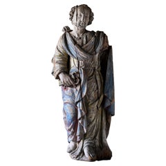 17th Century Wooden Sculpture of St Peter